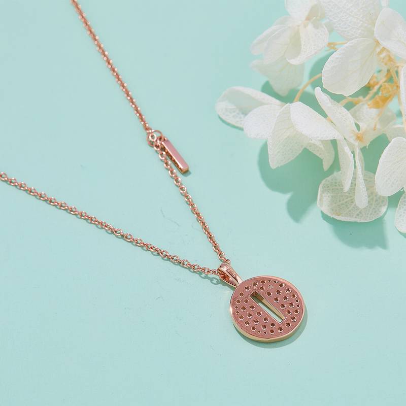 I pendant S925 silver plated rose gold Moissanite diamond light luxury letter necklace